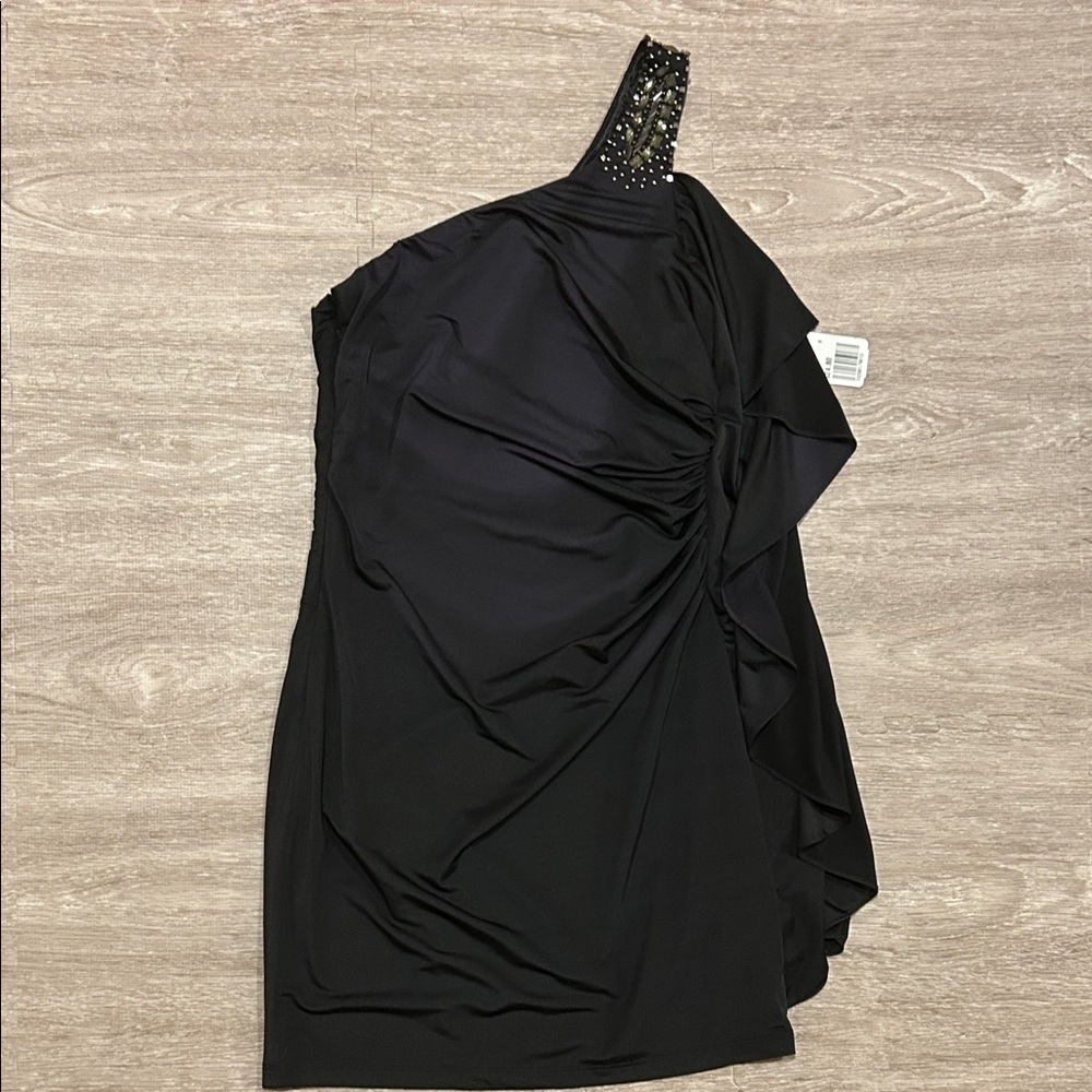 Forever 21 One-Sparkle Shoulder Black Dress Size M/8 (NWT)
